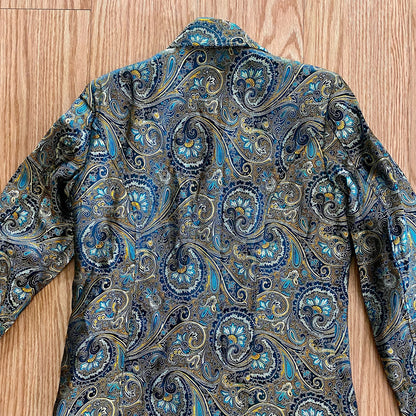 Brownstone Studio Vintage Gold Teal Paisley Jacket Womens Small