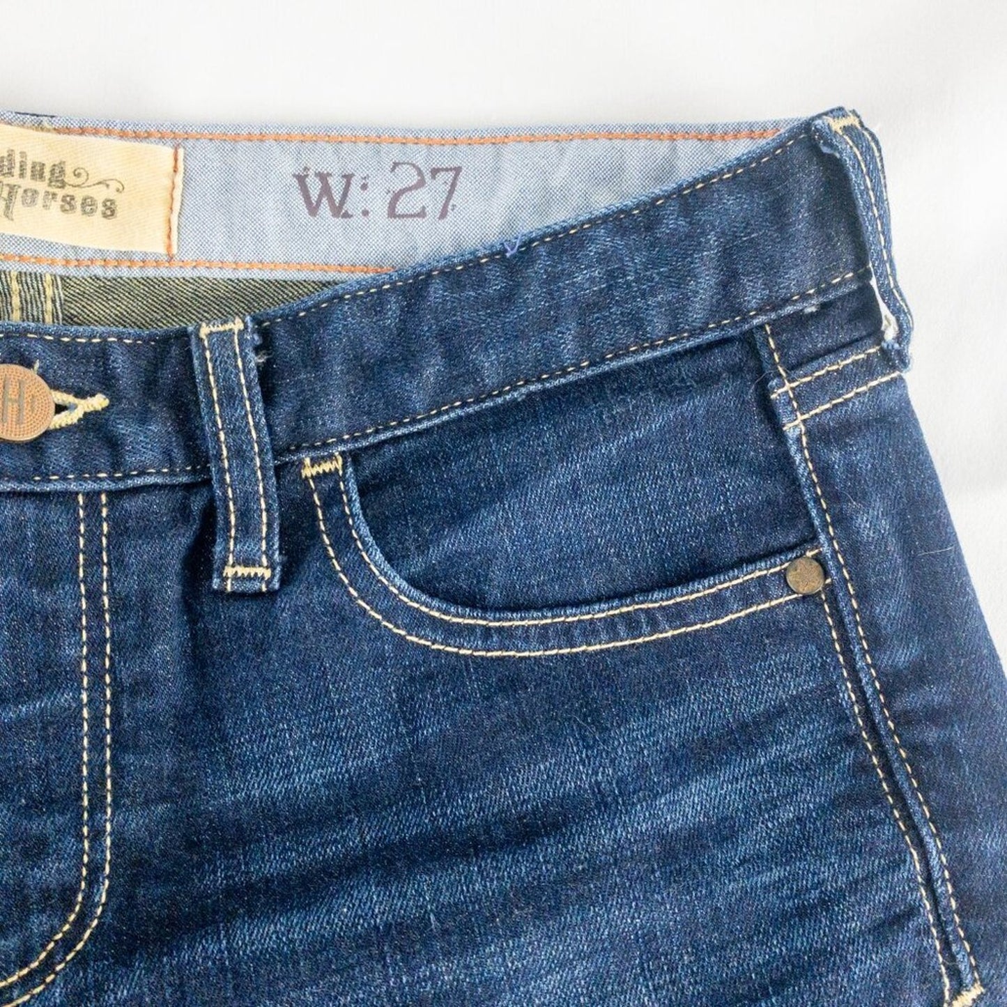 Anthropologie Holding Horses Blue Denim Boy Shorts Womens 27
