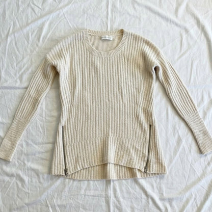 Abercrombie & Fitch Wool Tan Scoop Neck Sweater Top Womens Small