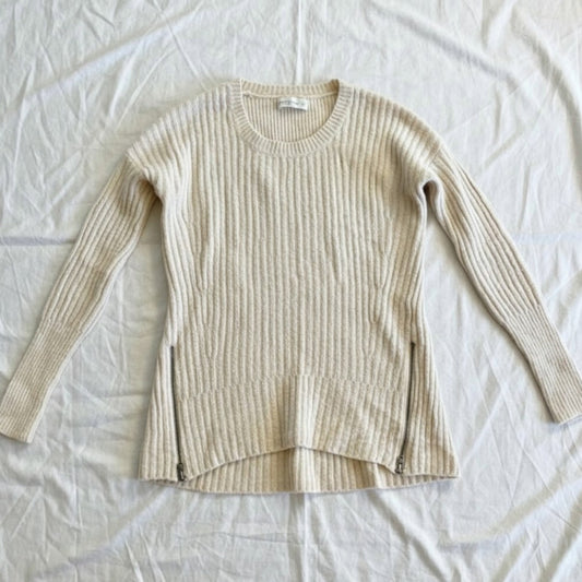 Abercrombie & Fitch Wool Tan Scoop Neck Sweater Top Womens Small