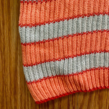 Lumiere Orange Striped Slouchy Knit Sweater Womens Large
