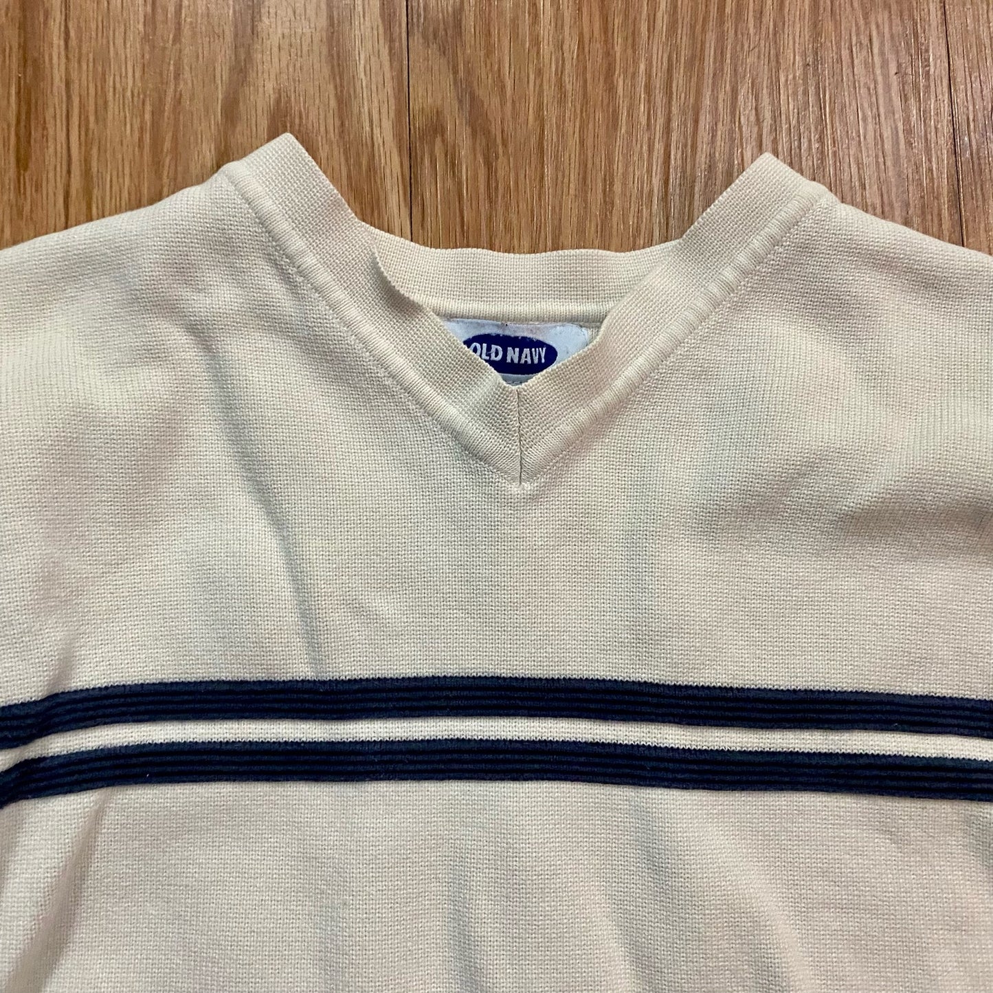 Old Navy Vintage Y2k Beige Striped Sweatshirt Womens XLarge