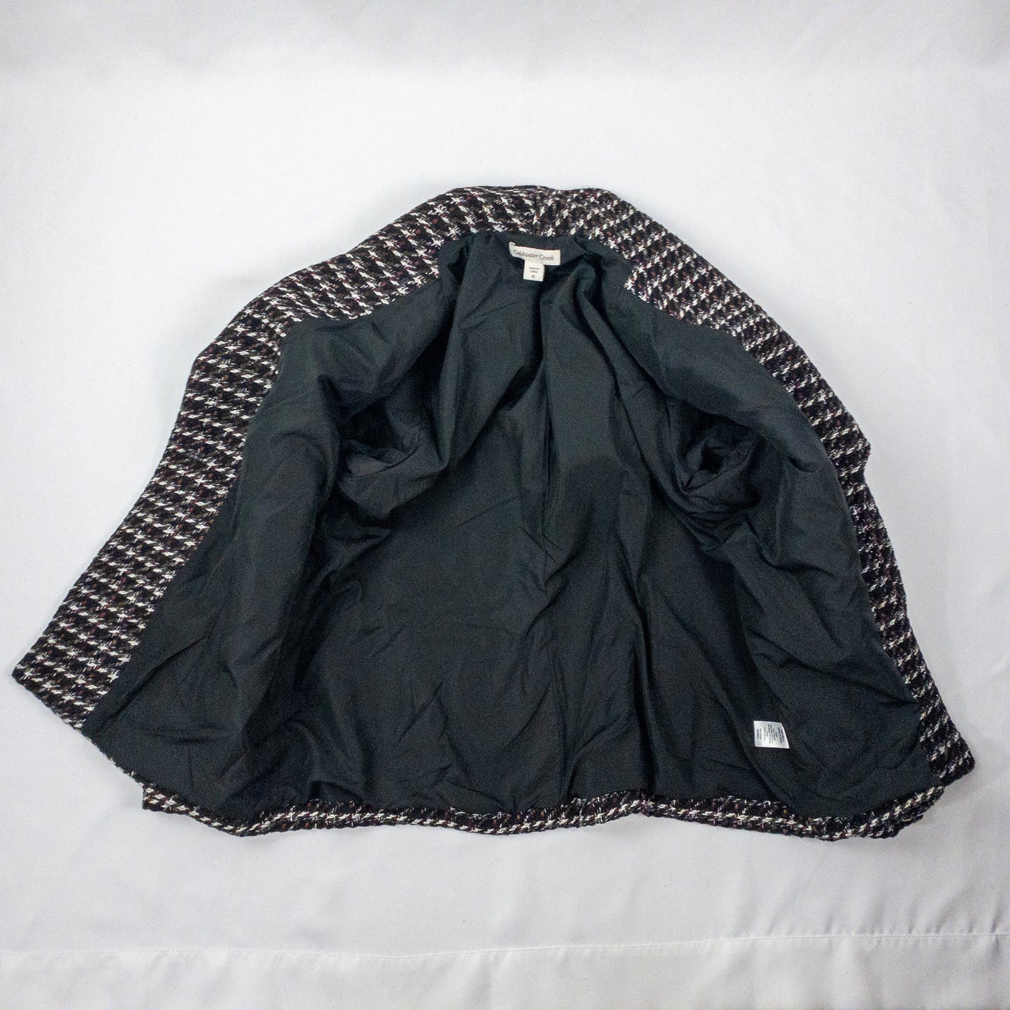 Coldwater Creek Black Metallic Silver Tweed Jacket Coat Womens 16 XLarge
