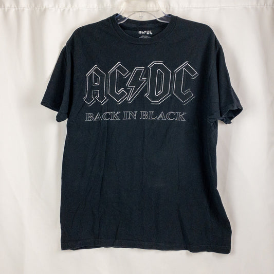 AC/DC Back in Black Graphic T Shirt Band Tee Mens Large