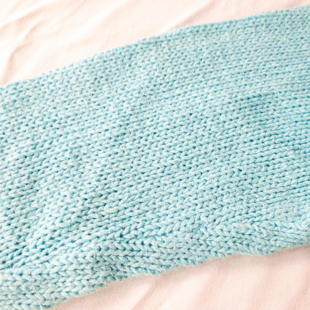 Harbor Lights Vintage Blue Ribbed Ramie Knit Sweater Womens Small