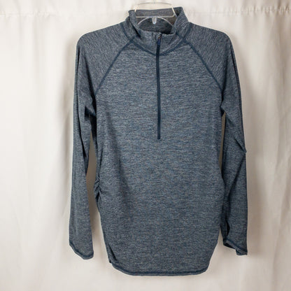 North Face Blue Striped Flash Dry Quarter Zip Athletic Jacket Womens Large