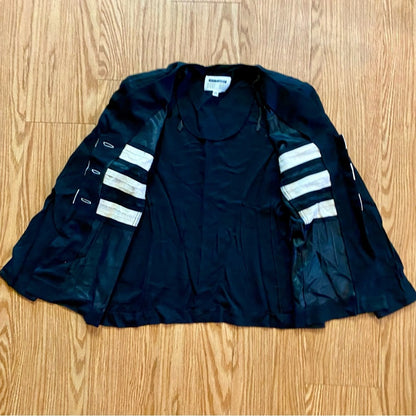 Lori Snyder Dani Max Vintage Black Striped Blazer Jacket Womens Medium / Large