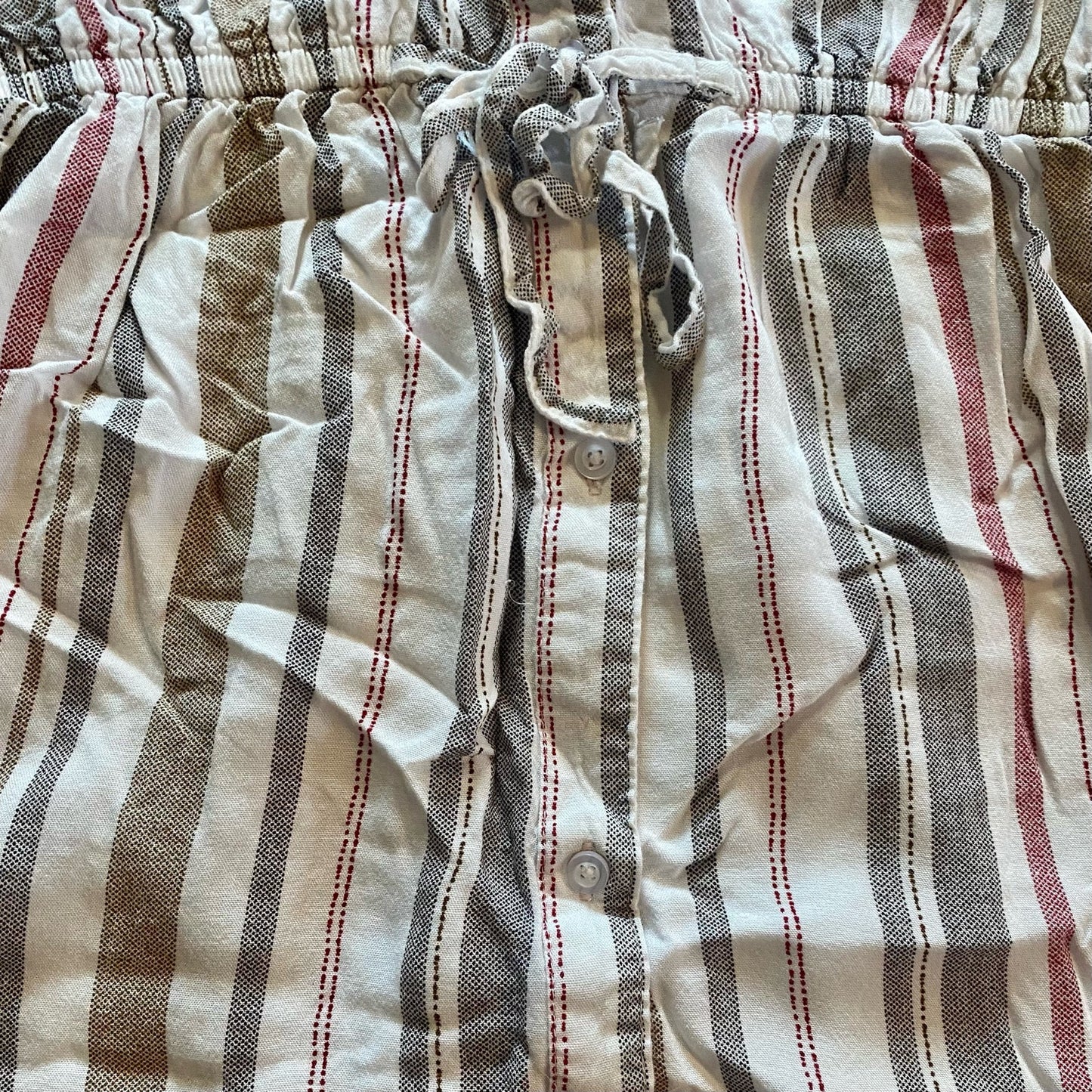 Japana Striped White Button-up Shirt Dress Womens Small