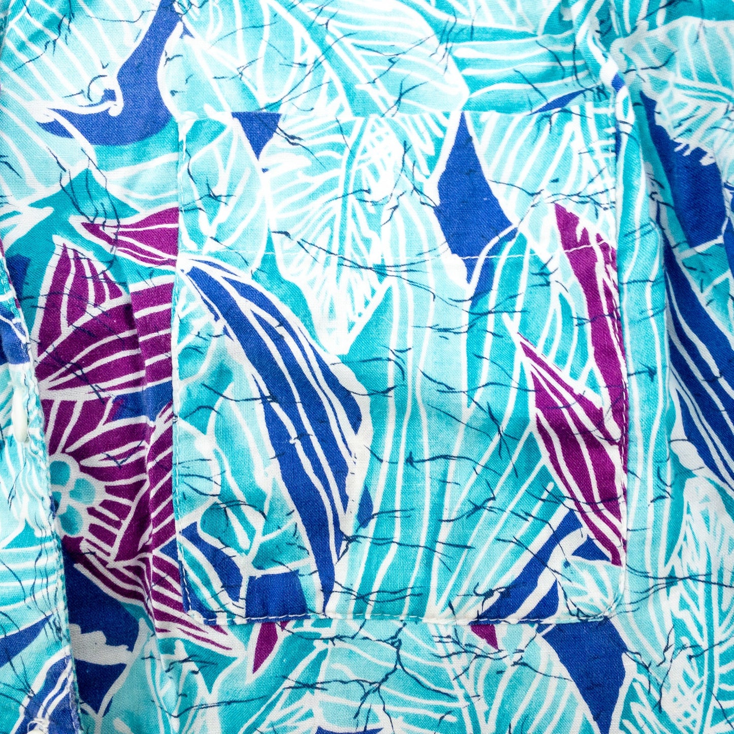 Sandra Ingrish Sport Vintage Hawaiian Blue Purple Shirt Womans Small Unisex