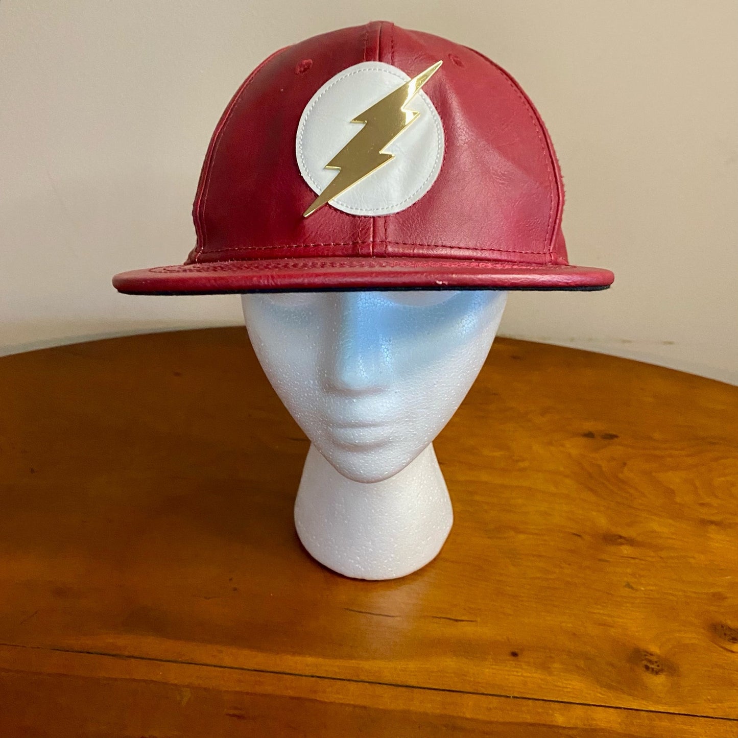 DC Comics The Flash Superhero Red Leather Hat Unisex Mens One Size