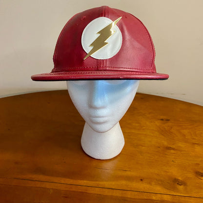 DC Comics The Flash Superhero Red Leather Hat Unisex Mens One Size