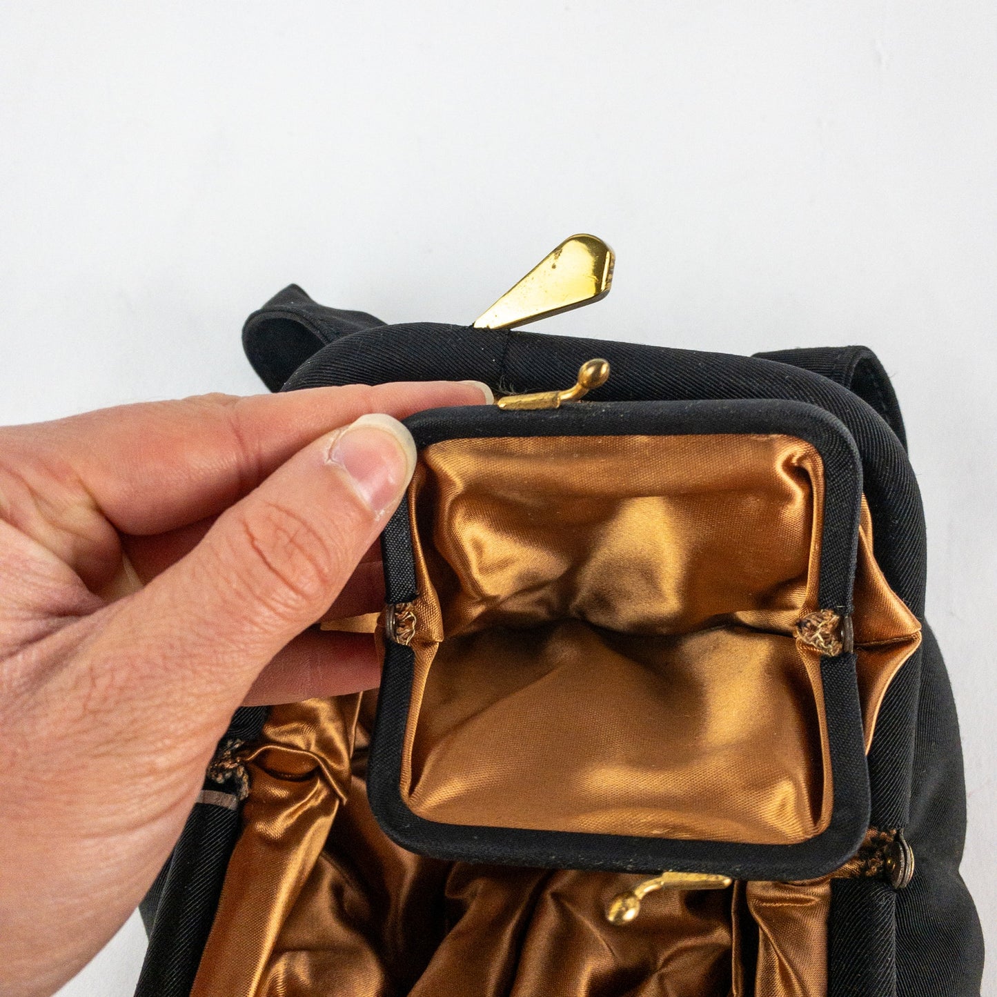 J. R. Julius Resnick Vintage Black Purse Bag Satin Coin Purse Womens One Size
