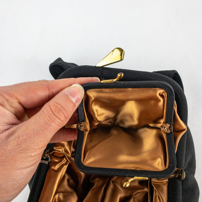 J. R. Julius Resnick Vintage Black Purse Bag Satin Coin Purse Womens One Size