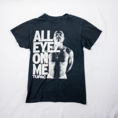 2PAC Tupac Distressed Black Band Concert Tee Shirt Womens Small Mens XSmall