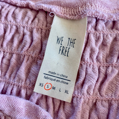 Free People New To Town Smocked Tank Top Blouse Pink Womens Small