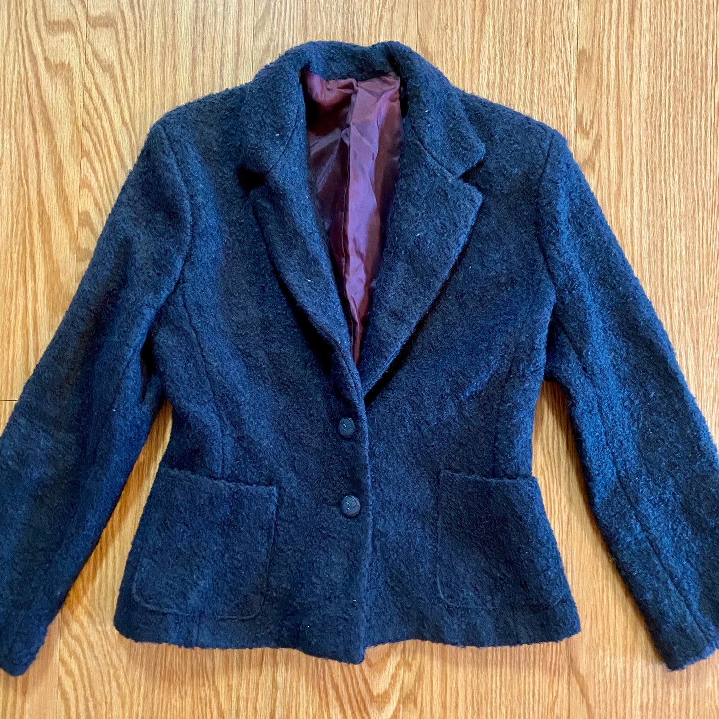 Carole Little Saint-Tropez West Vintage Blue Wool Blazer Womens XSmall