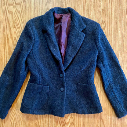 Carole Little Saint-Tropez West Vintage Blue Wool Blazer Womens XSmall