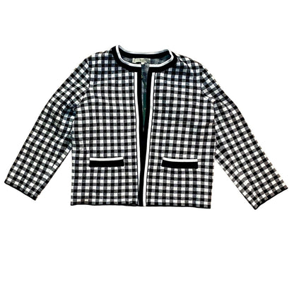 Hobbs London Saffi Knitted Jacket Cardigan Navy Ivory Womens Small