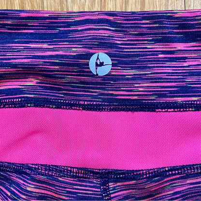 90 Degree by Reflex Pink Purple Cropped Capri Leggings Pants Womens Small