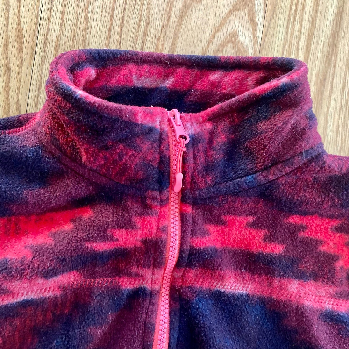 Aeropostale Pink Tribal Fleece Quarter Zip Sweater Top Womens Medium