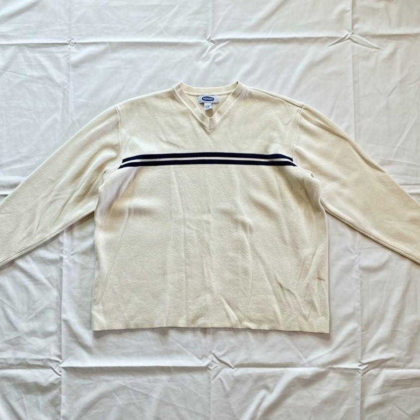 Old Navy Vintage Y2k Beige Striped Sweatshirt Womens XLarge