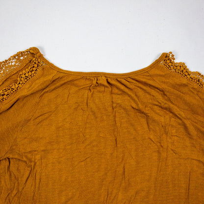 Maurices Brown Open Sleeve Lace Blouse Womens Large