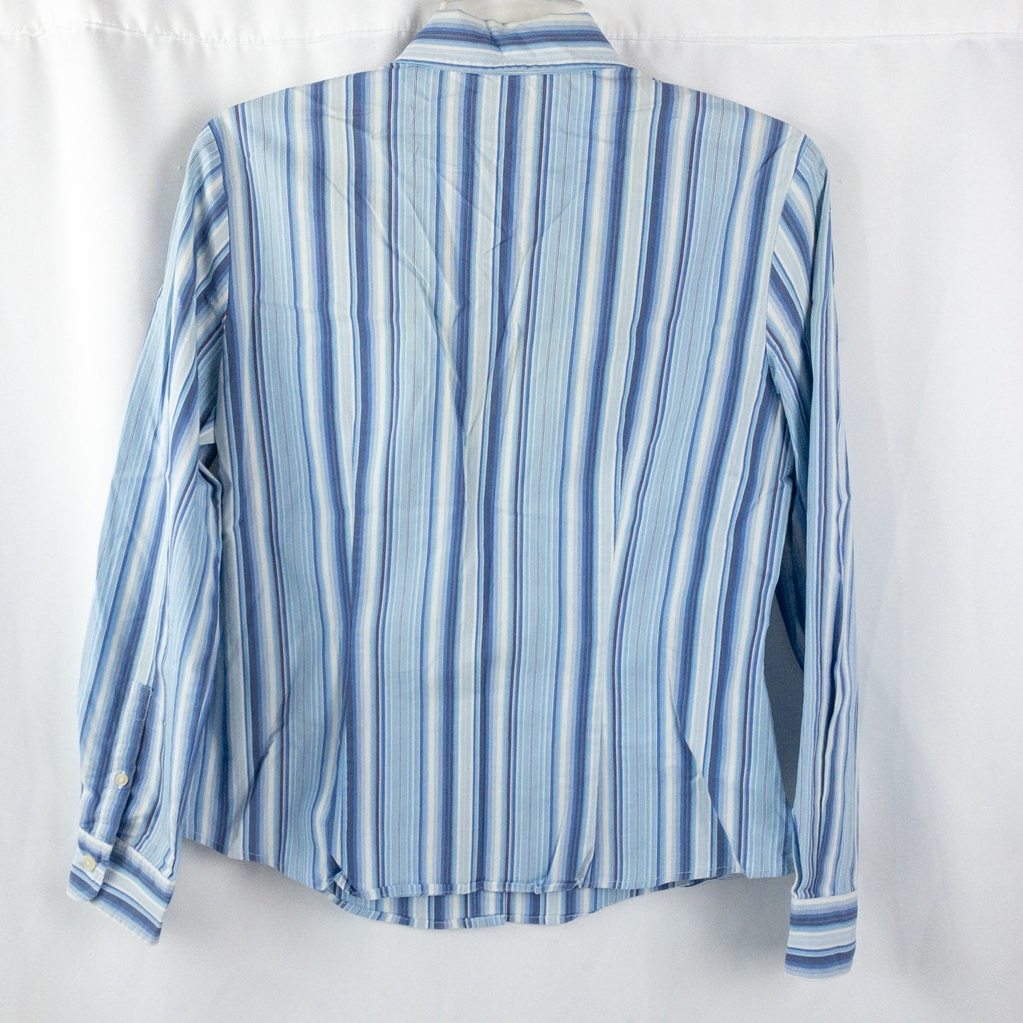 GH Bass & Co Blue White Striped Button Blouse Shirt Womens Medium