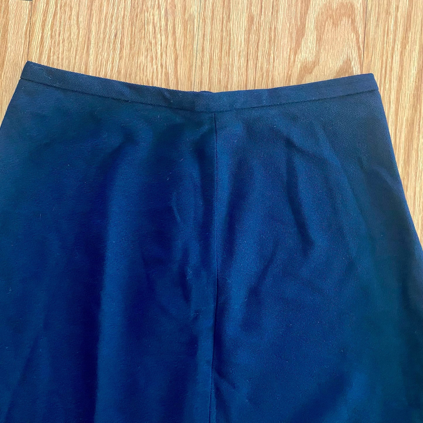 Lauren Ralph Lauren Vintage Navy Blue High Rise Wool Midi Skirt Womens 12 Petite