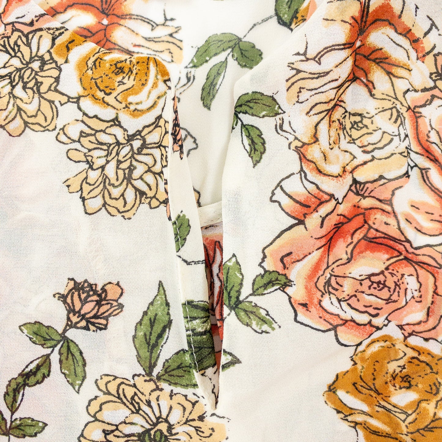 DR2 Floral Rose Beige Pink Sheer Blouse Top Womens Medium