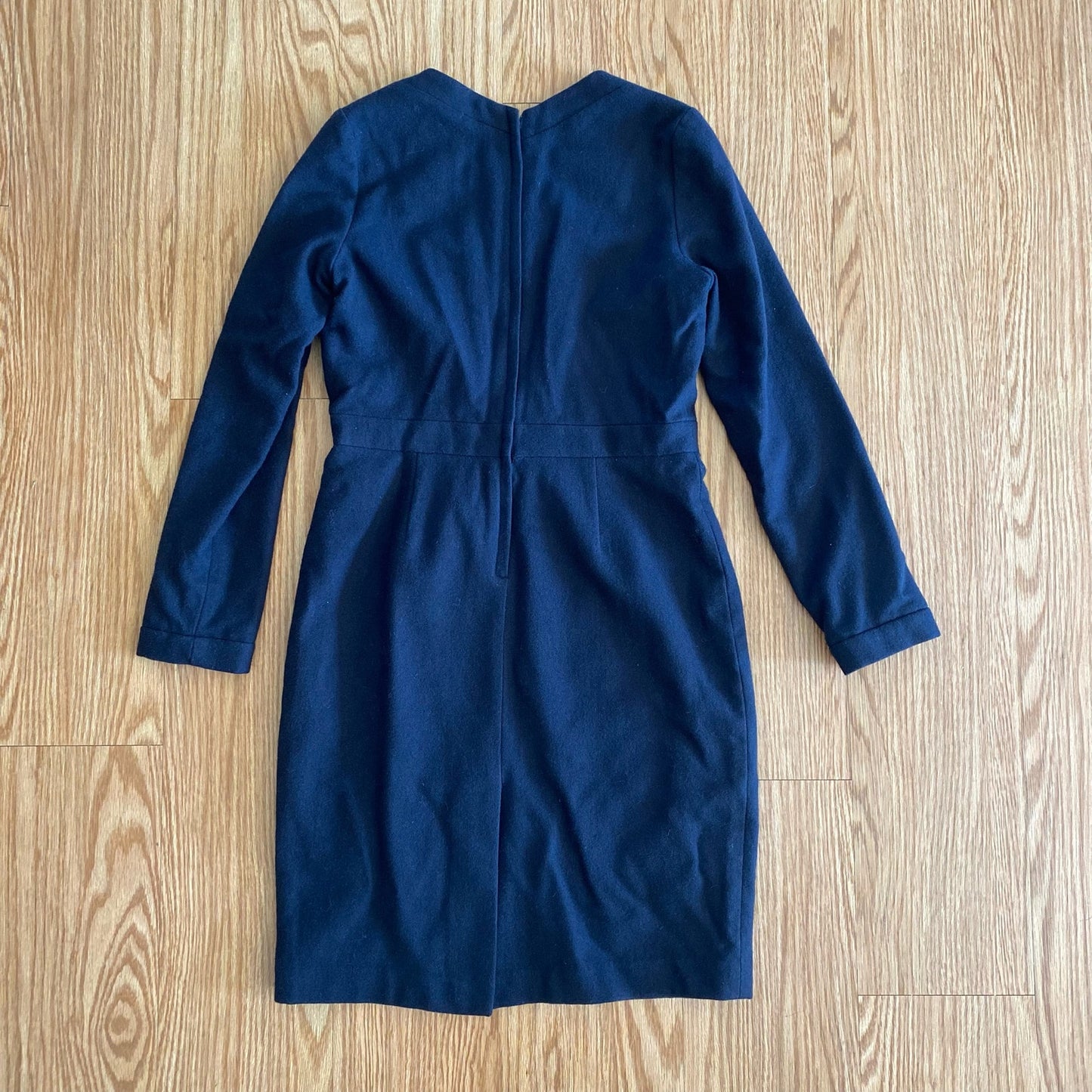 Tocca Navy Blue Wool Long Sleeve Sheath Dress Womens 10