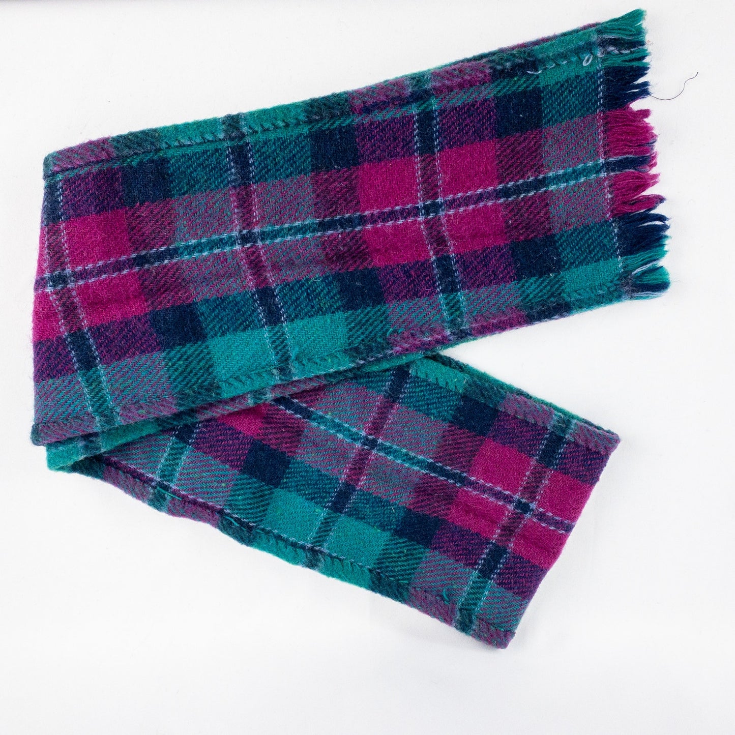Purple Green Blue Plaid Stripe Scarf Unisex Men Women One Size