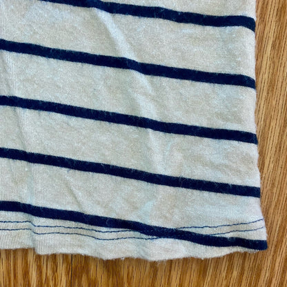 Pink Rose Blue Striped Sleeveless Mini Shirt Dress Womens Large