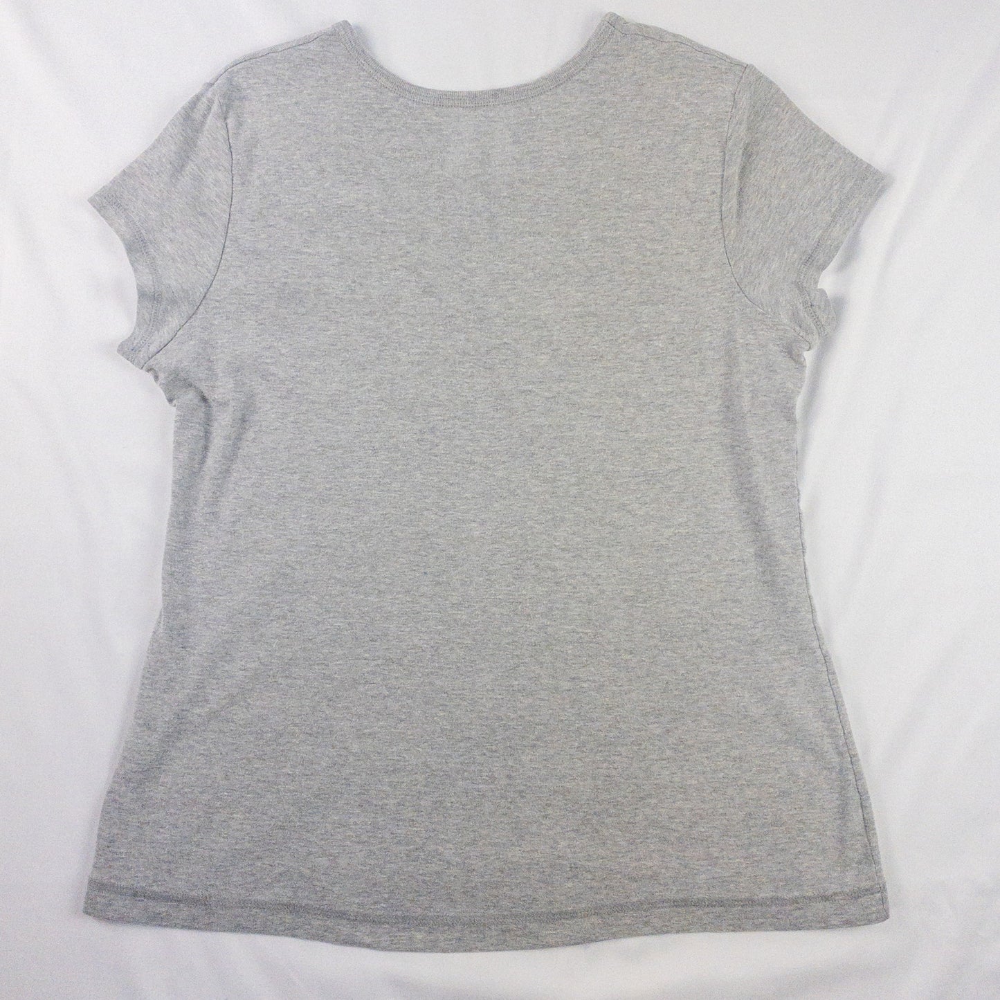 Champion Heather Gray V Neck Slim Tee Shirt Womens Large