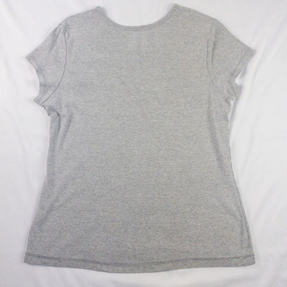 Champion Heather Gray V Neck Slim Tee Shirt Womens Large