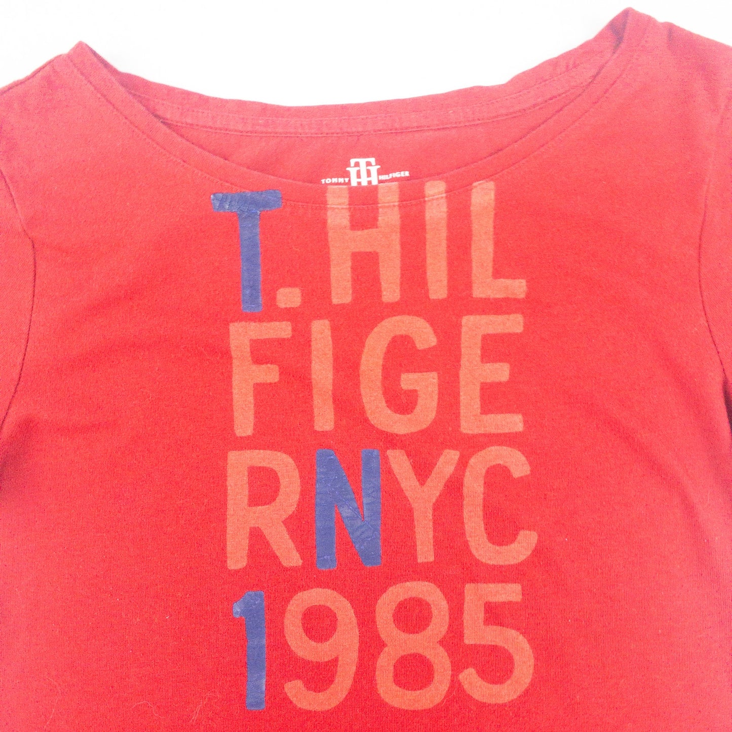 Tommy Hilfiger Red Graphic Tee Womens Small