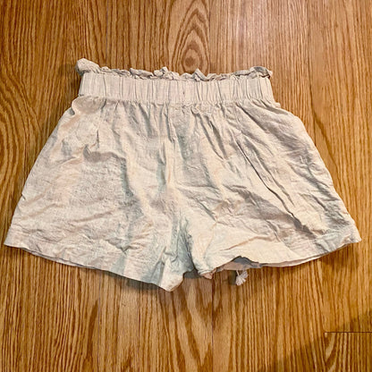 Streetwear Society Beige Linen Paperbag Waist Shorts Womens Medium