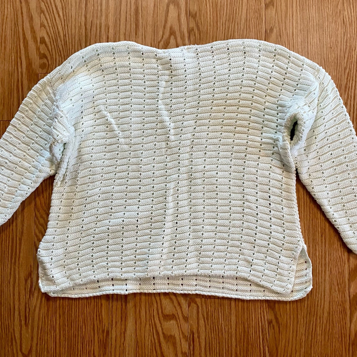 Worlds Apart White Minimalist Knit Sweater Womens Small