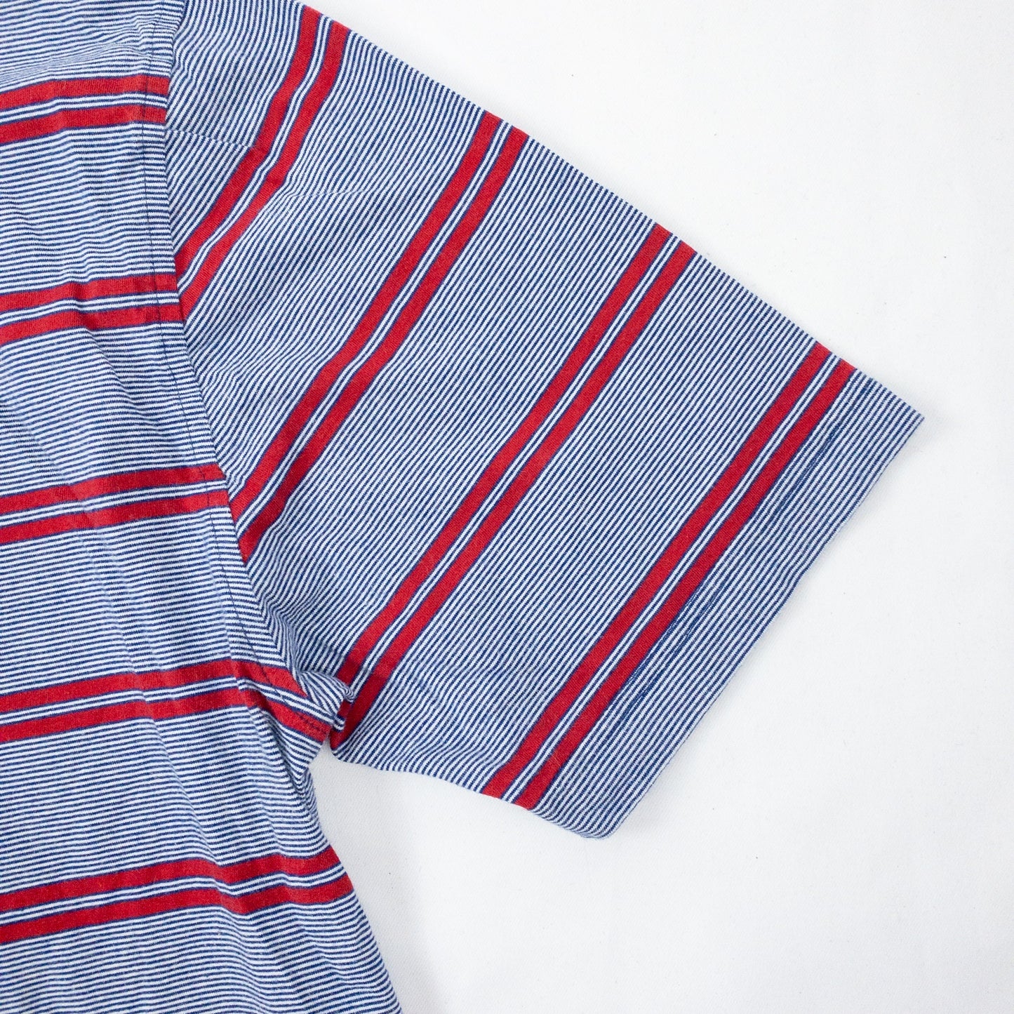 Brooks Brothers Retro Blue Red Striped Polo Shirt Mens Large