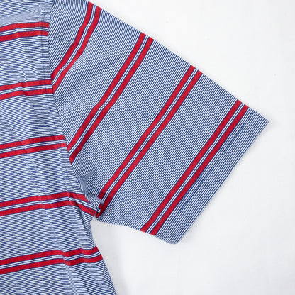 Brooks Brothers Retro Blue Red Striped Polo Shirt Mens Large