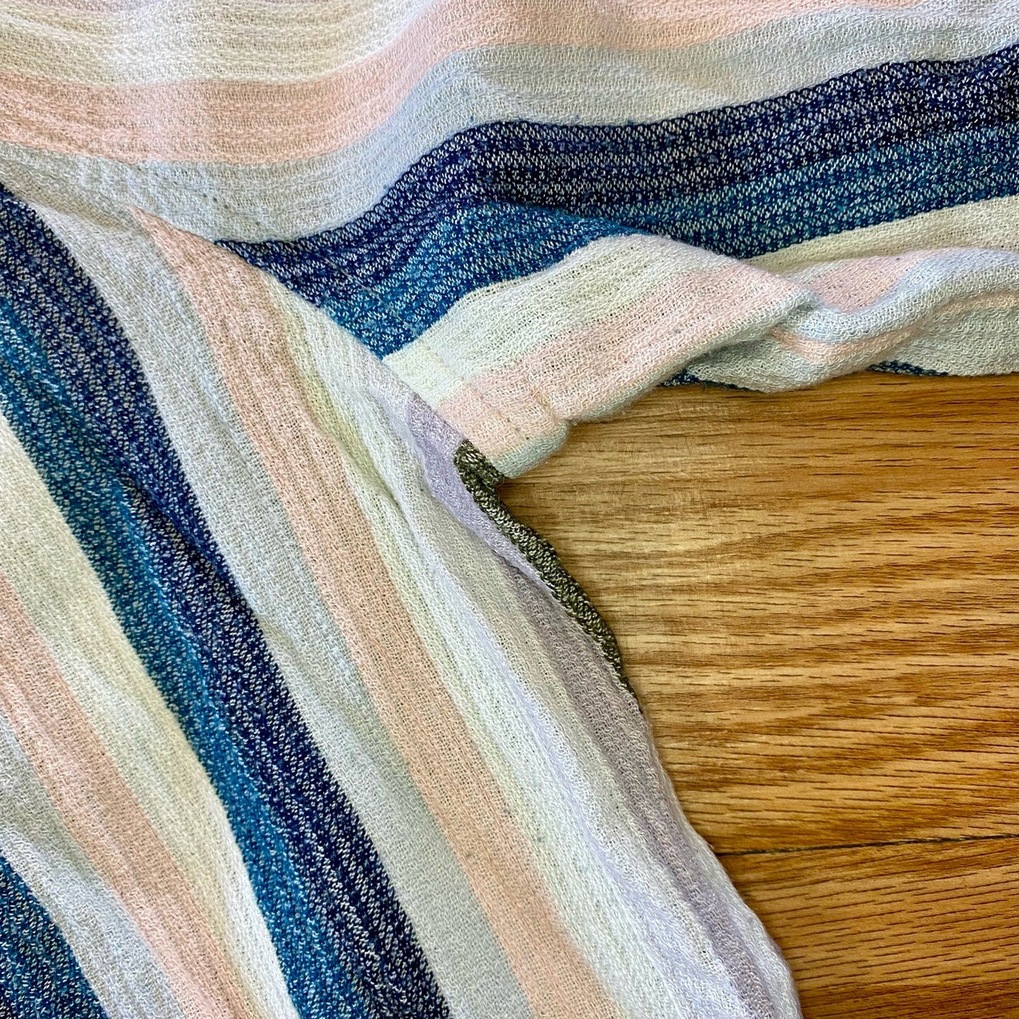 Sonoma Multicolor Striped Blue Cotton Button-up Shirt Blouse Womens Medium