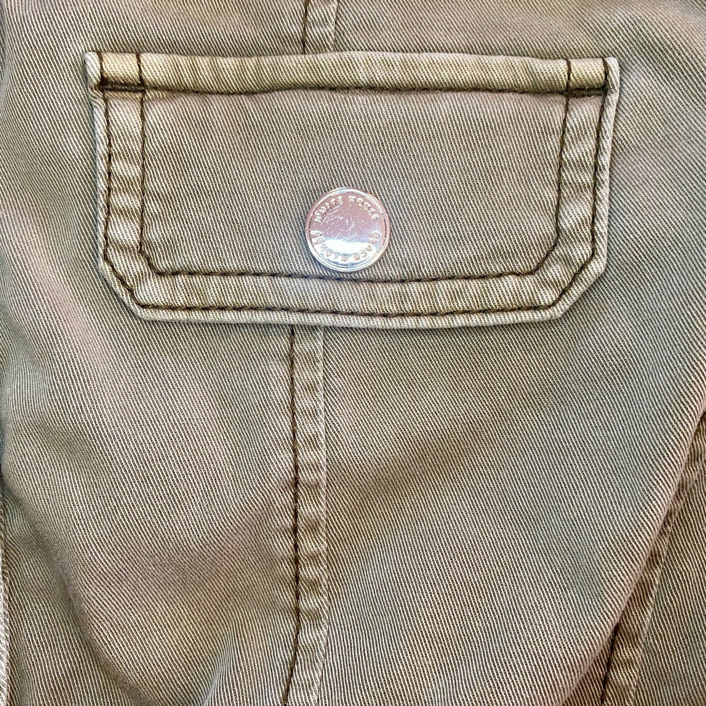 White House Black Market Olive Green Cotton Military Jacket Womens 0
