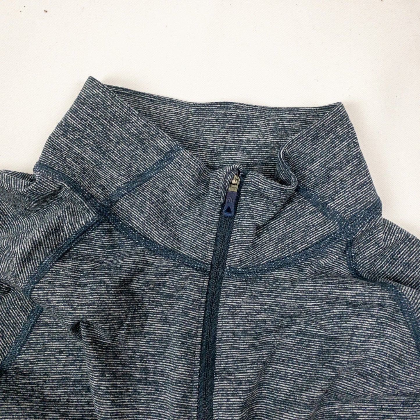 North Face Blue Striped Flash Dry Quarter Zip Athletic Jacket Womens Large