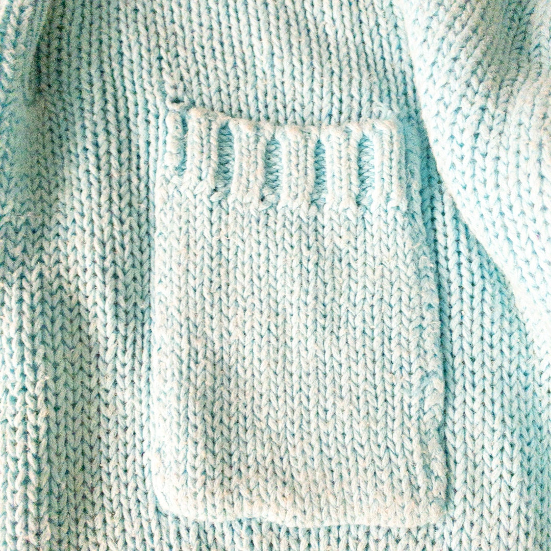 Harbor Lights Vintage Blue Ribbed Ramie Knit Sweater Womens Small