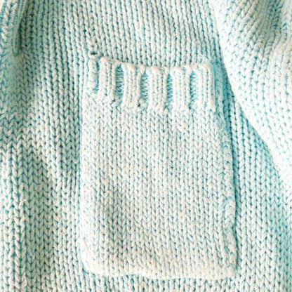 Harbor Lights Vintage Blue Ribbed Ramie Knit Sweater Womens Small