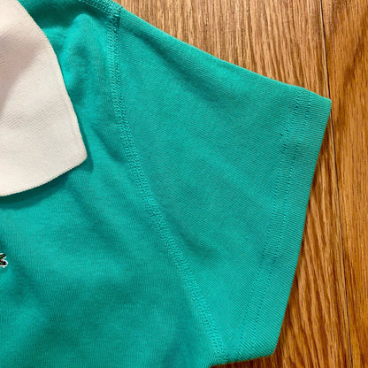 Lacoste Vintage Teal Green Polo Shirt Top Womens 42 Small
