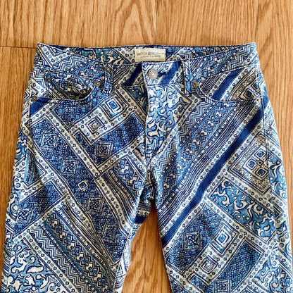 Ralph Lauren Denim & Supply Blue Paisley Bandana Skinny Jeans Womens 28