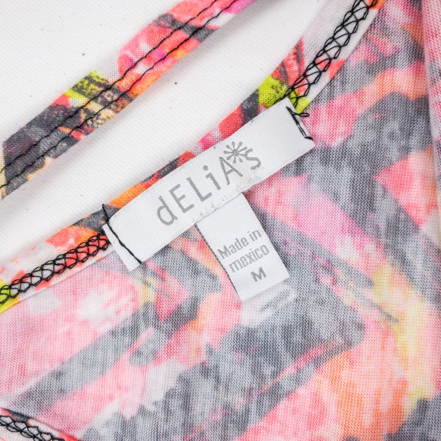 Delias Neon Pink Chevron Racerback Tank Top Womens Medium