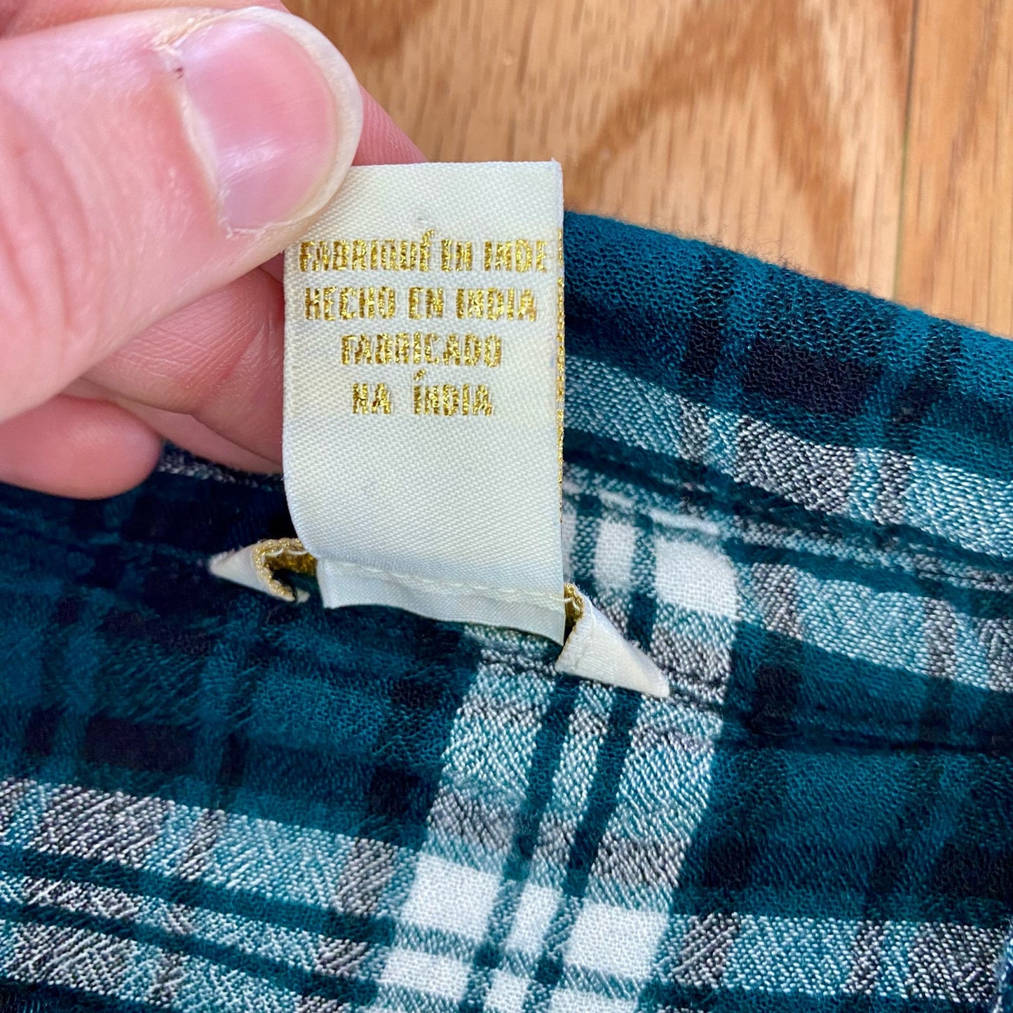 Forever 21 Teal Green Plaid Button-up Shirt Womens Large