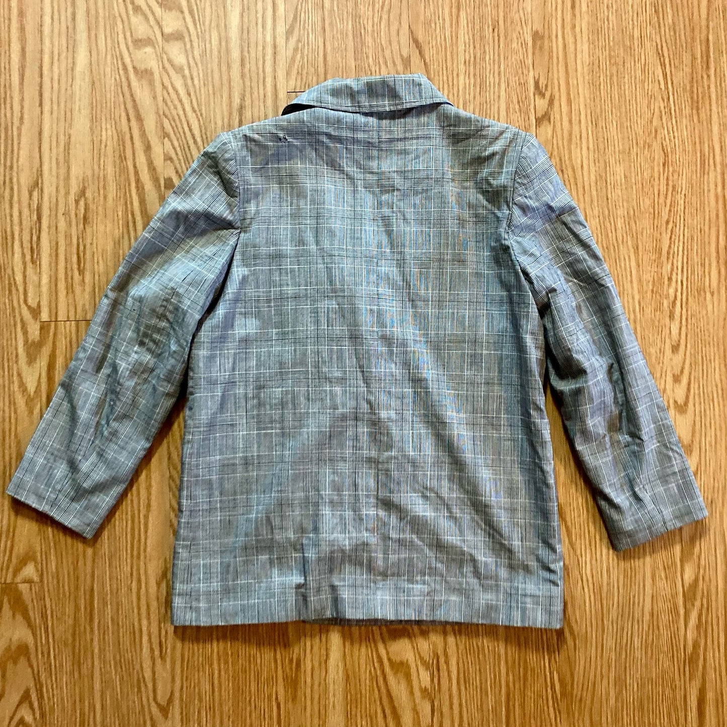 WLBW Vintage Gray Stripe Oversized USA Made Blazer Womens 12 Large
