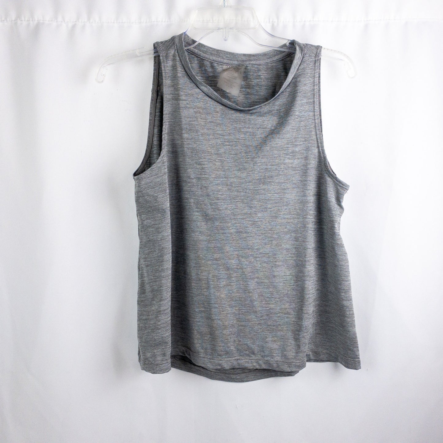 DYI Gray Striped Open Back Athletic Tank Top Womens Small
